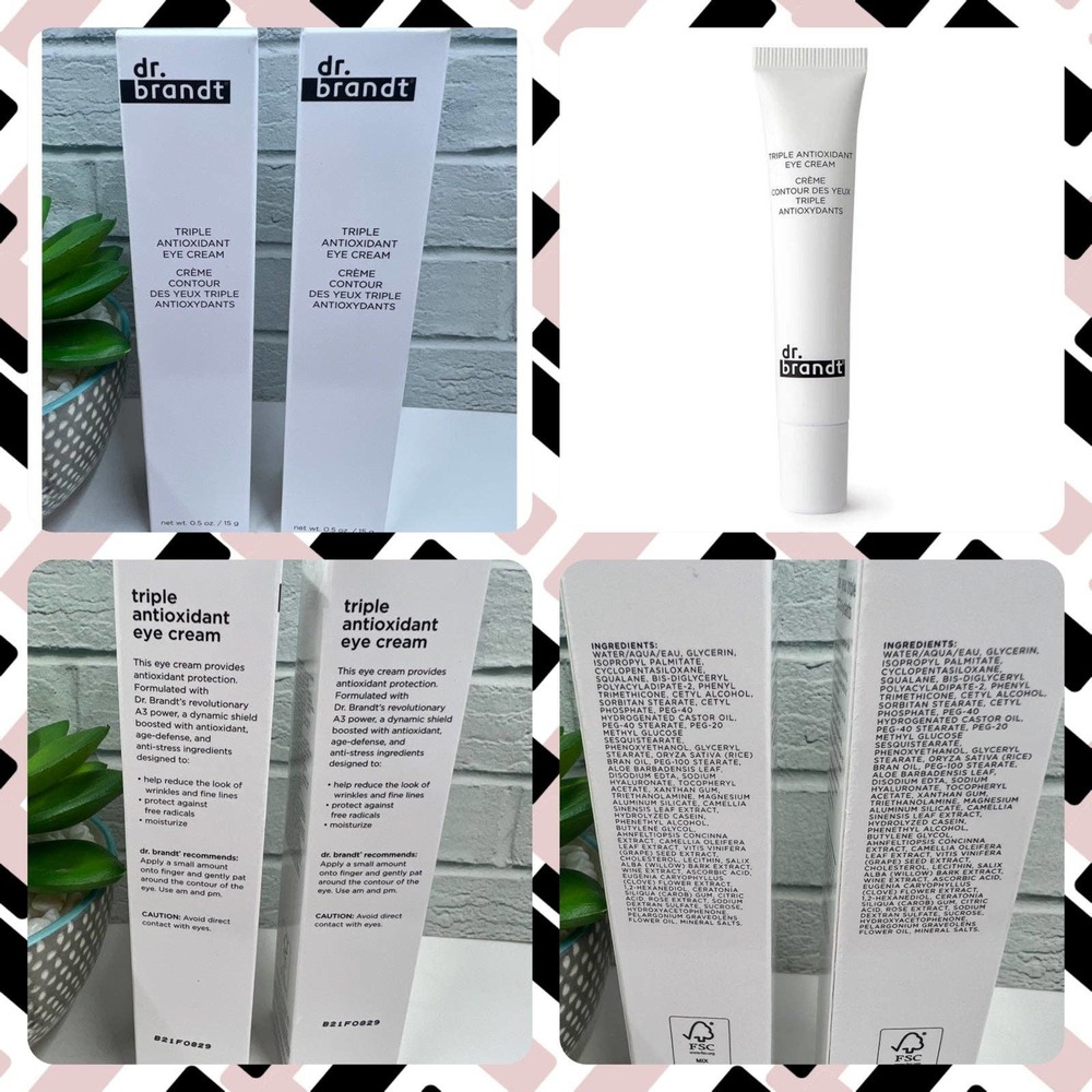 Dr. Brandt triple Antioxidant Eye Cream Bundle Collagen Vitamin C Eye Treatment